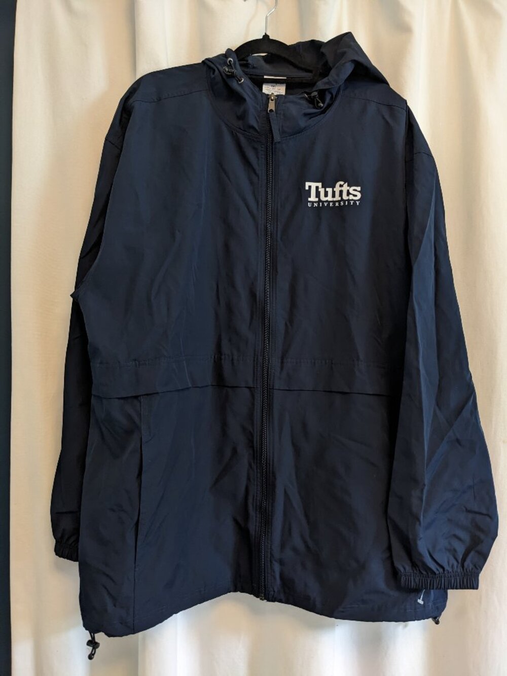 Champion Tufts University Blue Hooded Full Zip Windbreaker Jacket Men's 3XL